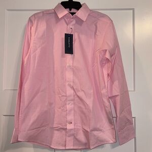 Tommy Hilfiger tiny check pink & white button down shirt 14 Husky NWT
